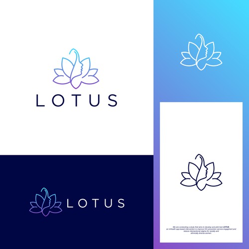 Design a logo for LOTUS, a health-focused app tailored for racially diverse women