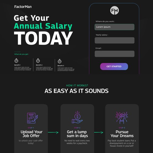 Stunning Landing page for FactorMan