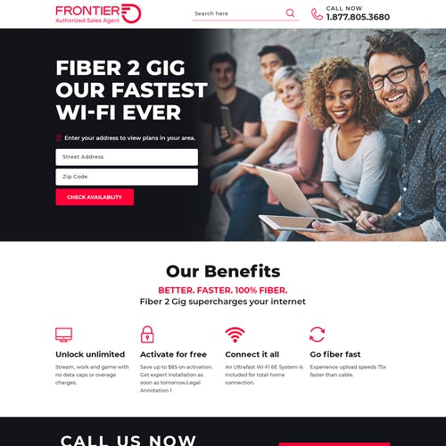 Landing page design