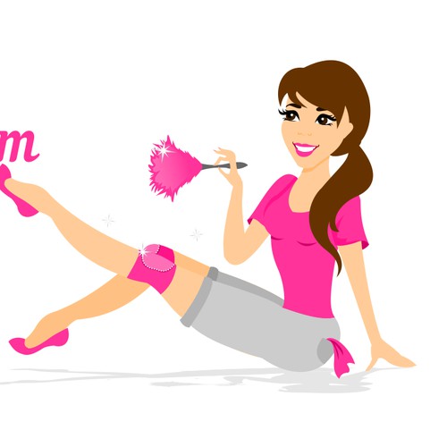 Create feminine/classy logo that says look Pretty&fancy while cleaninggritty