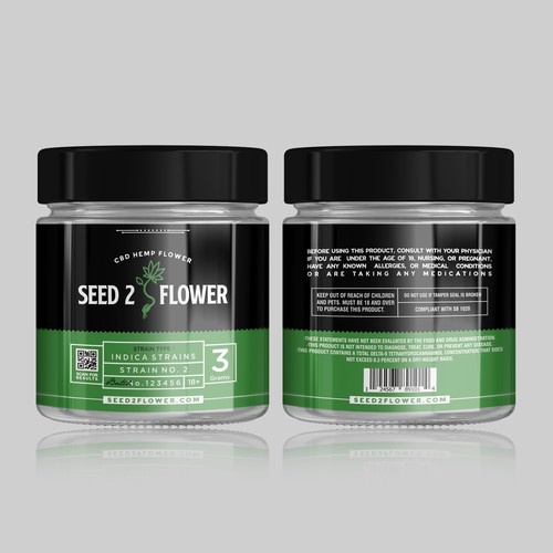 Hemp Flower Jar Label Design