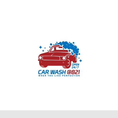 A concept for a mustang theme car wash logo 