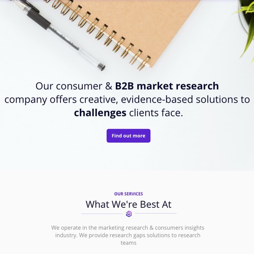 Web design for B2B insights agency