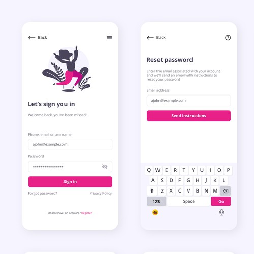 App UI design for simpleto