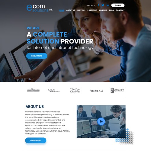 Homepage for EcomSolutions