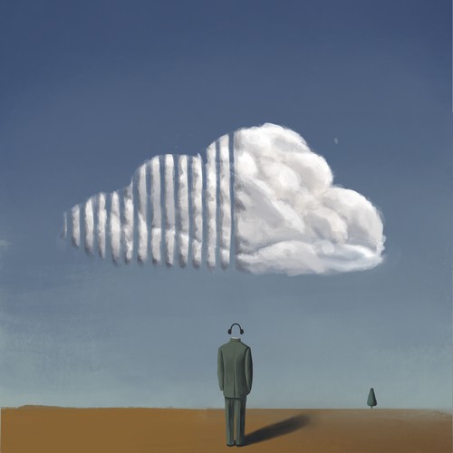 “The soundcloud logo in surrealist style 