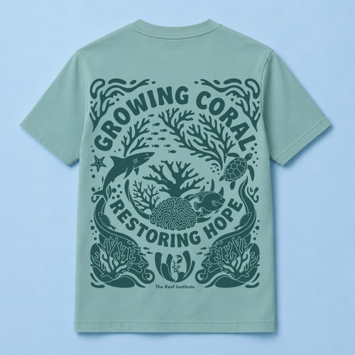 Modern Coastal Reef Conservation T-Shirt Design | I Can Create Something Similar For You