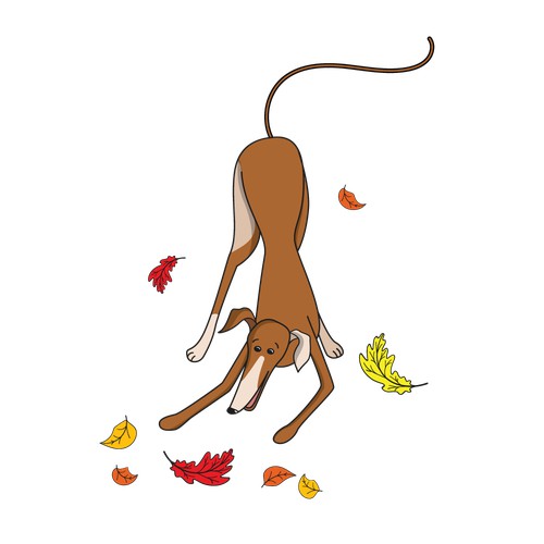 Illustration with a dog for merchandise