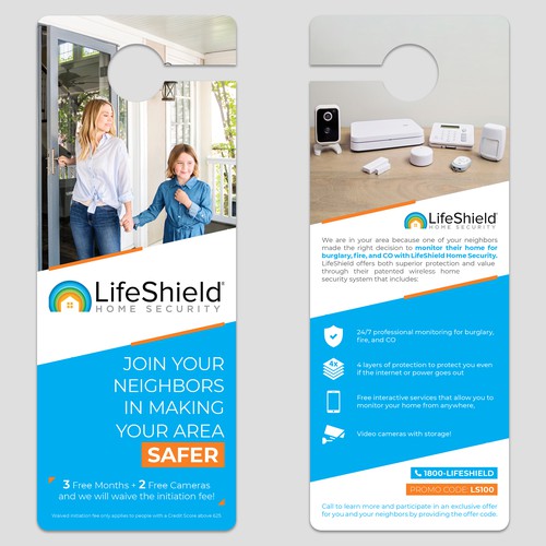 Door hanger design for home security company