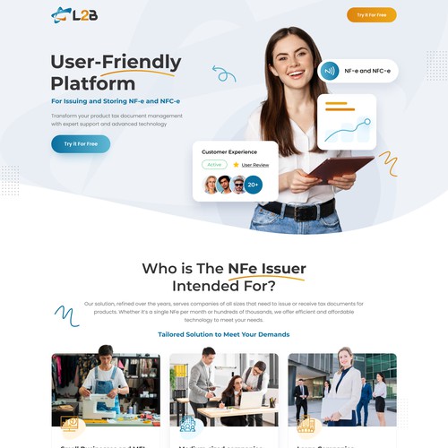 Visual da landing page (não será necessário codificação html)