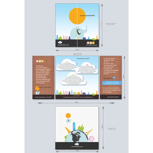 Flyer/brochure for Wanderable (online booking engine for travel/tour companies)