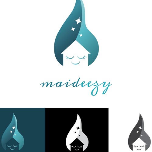 Logo concept for maideezy cleaning services.