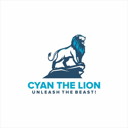 Cyan The Lion Logo Design