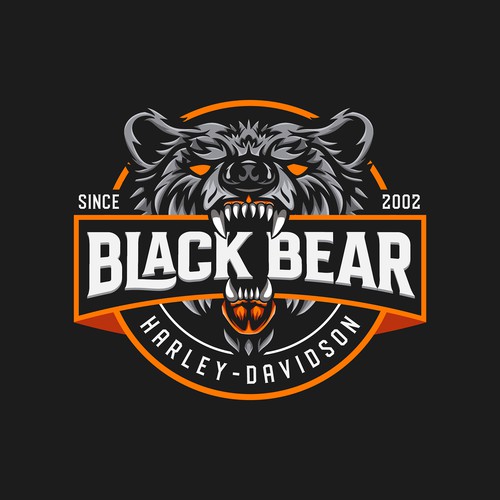 Logo emblem design for black bear