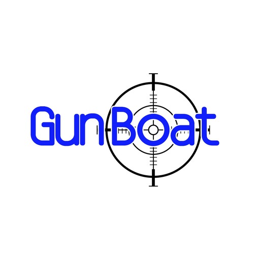 Cool and strong masculine logo for racing yacht named Gun Boat.