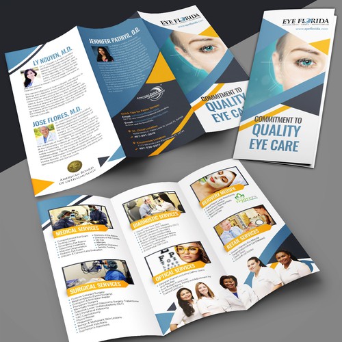 Eye Florida needs modern clean trifold marketing brochure