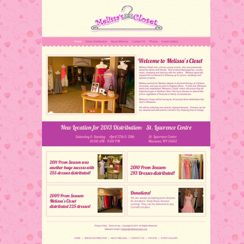 Create a fashionable site for Melissa's Closet