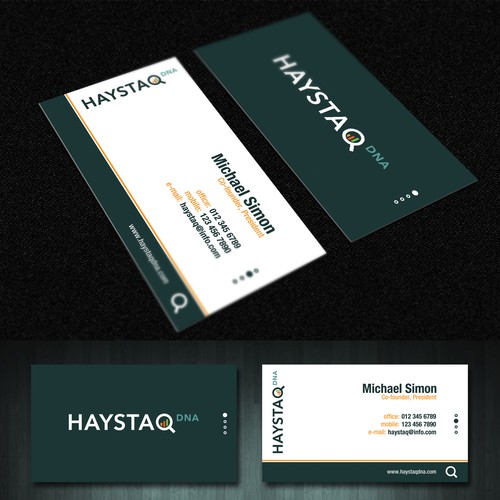 Design a business card for creative big data consulting firm