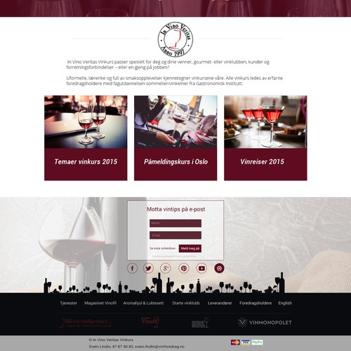 Leading wine critic in Norway needs new, modern web design