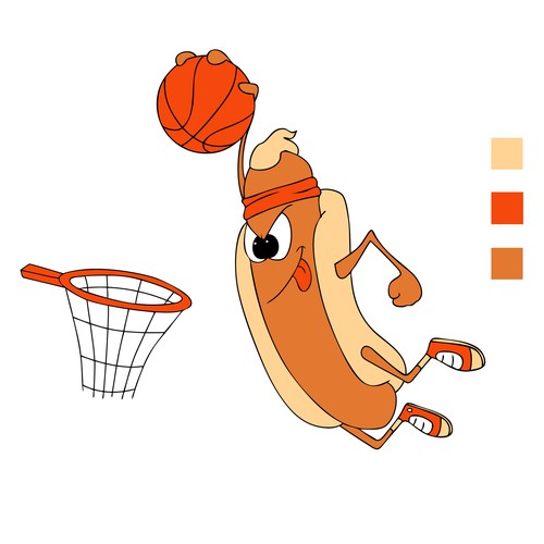  Basketball playing Hot Dog t-shirt