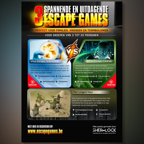 Attractive Flyer For Three Escape Games