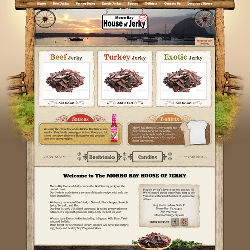 Morro Bay House of Jerky needs a new website design