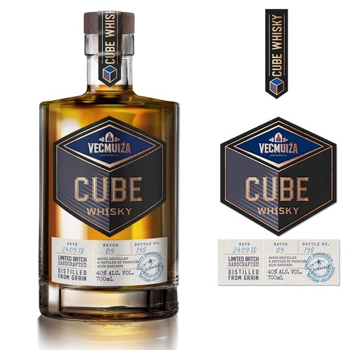 Cube Whisky label design