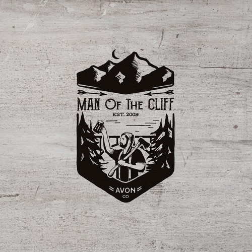 T-Shirt design for Man Of The Cliff, lumberjack competition in Avon, Colorado