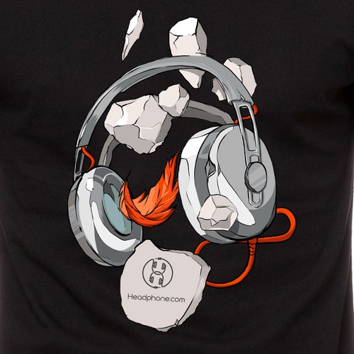 Headphones T-shirt illustration