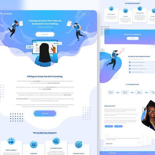 Tutor service landing page 