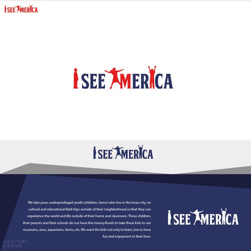 Logo design for american youth underprivileged, USA colors.