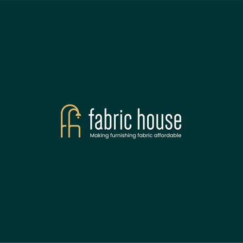 Simple elegant initial FH chair and lamp furniture logo
