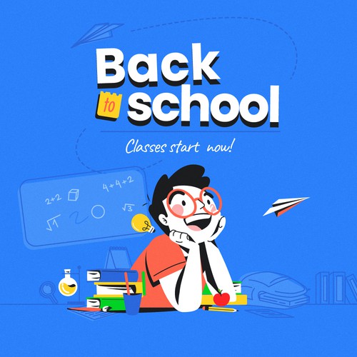 Flat Character Design Back to school