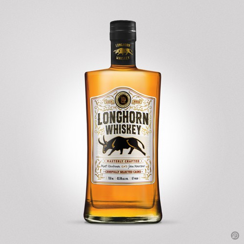 Longhorn whiskey label design