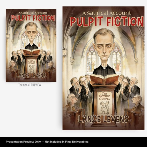 Pulpit Fiction – Satirical Book Cover Illustration