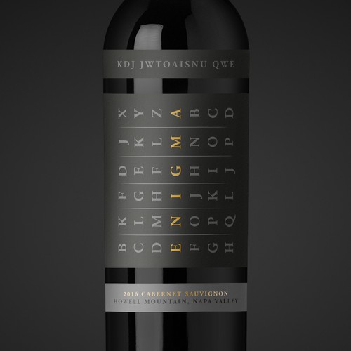 Enigma code inspired wine label design