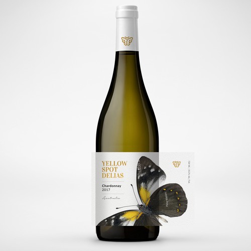 Yellow Spotted Delias - Chardonnay Wine Label
