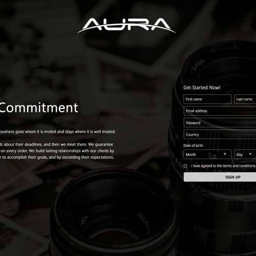 Aura Landing page