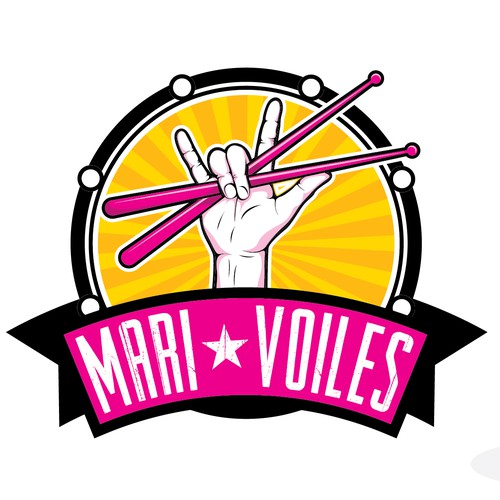 Design a Vibrant Logo for a Beautiful Female Drummer :)