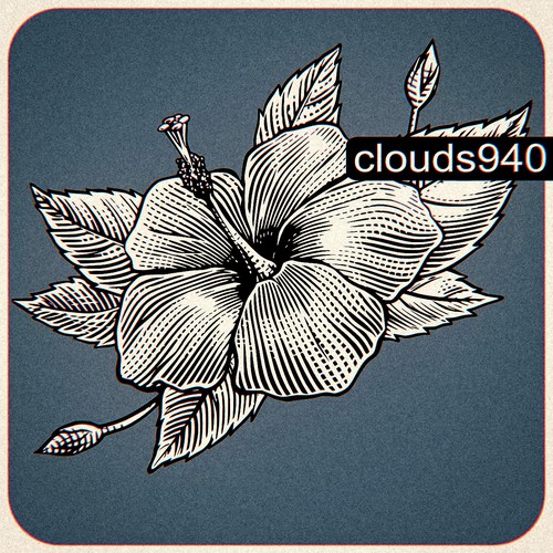 Engraving Style Hibiscus Flower 