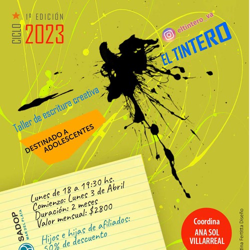 Flyer para taller de escritura / writing workshop flyer