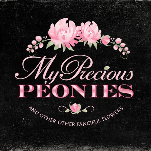 Create a fanciful flowery logo including peonies for this Peony farmer!