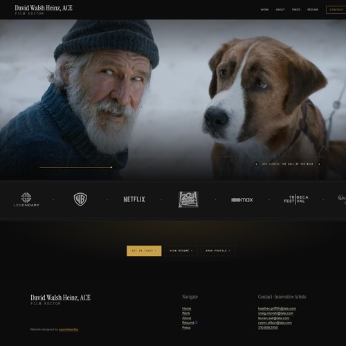 Custom Squarespace Portfolio for a Hollywood Film Editor