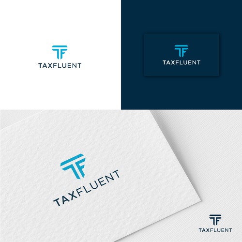Taxfluent logo designs