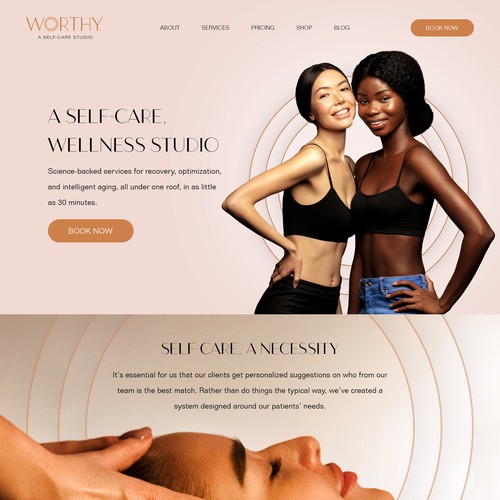 Wellness studio webpage design