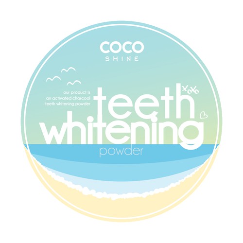 Coco Shine Teeth Whitening Label Concept