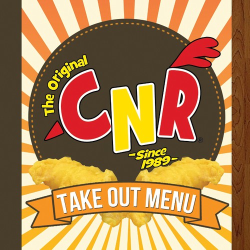 Create a takeout menu for The Original CNR - a quickly growing restaurant chain