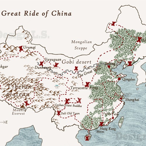 Map of ride of China