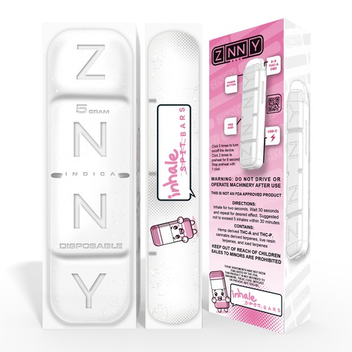 XANAX Bar inspired Packaging design for "ZNNY - Inhale bars"