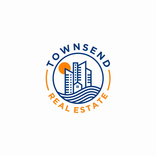 City Line Logo Design, TOWNSEND REAL ESTATE